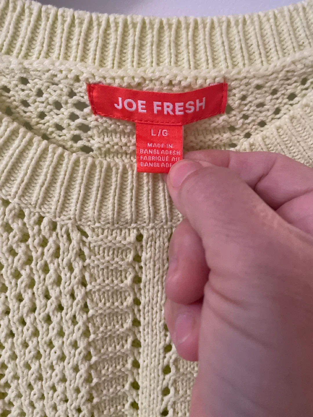 Joe Fresh Yellow Knit Sweater - Size L image indicator(2)