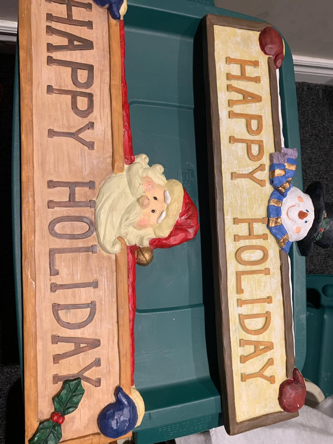 Happy Holiday Santa & Snowman Signs - photo 2