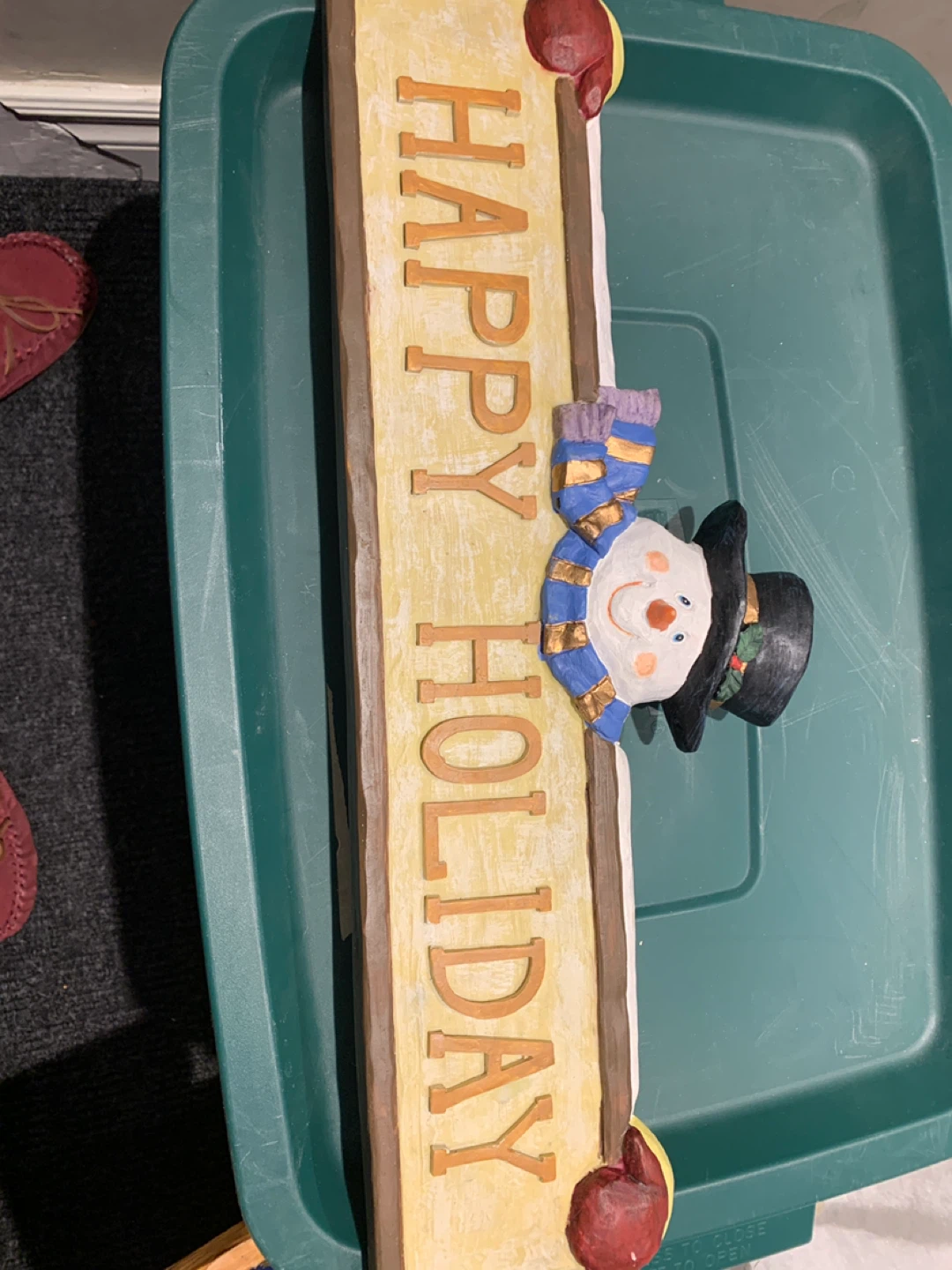 Happy Holiday Santa & Snowman Signs