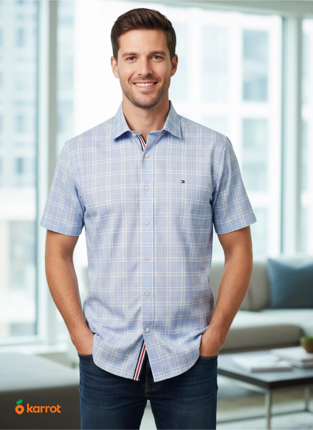 Tommy Hilfiger XL Dress Shirt - Blue Plaid