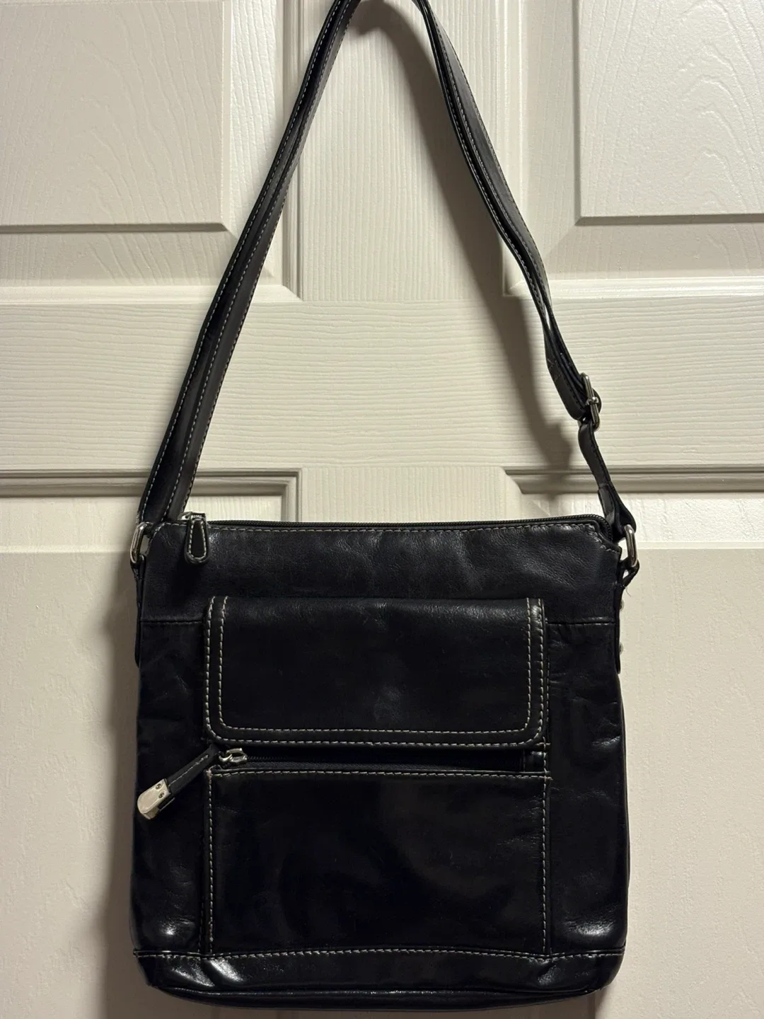 Gianni Bernini Black Leather Crossbody Bag image indicator(2)