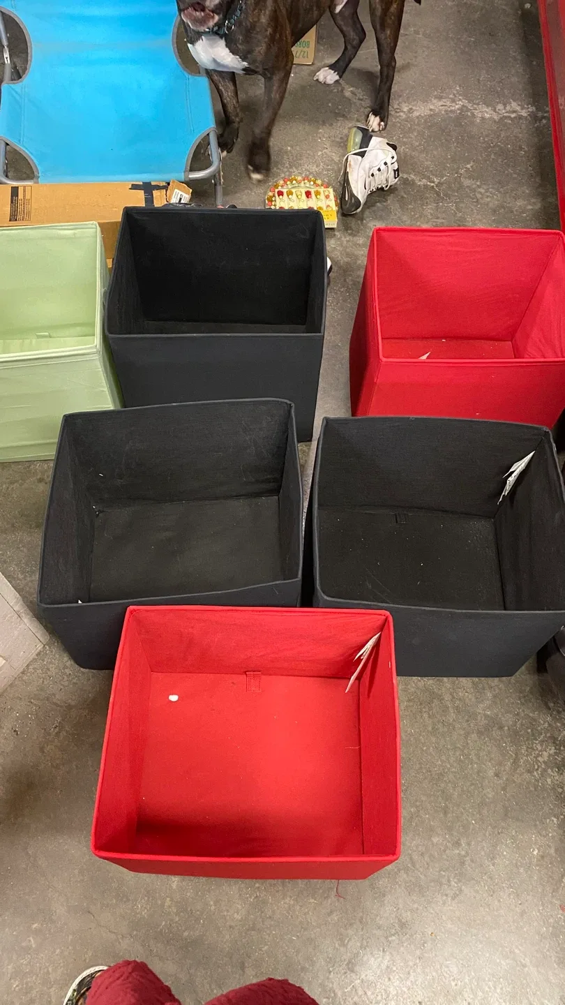 Storage Bins - Red and Black