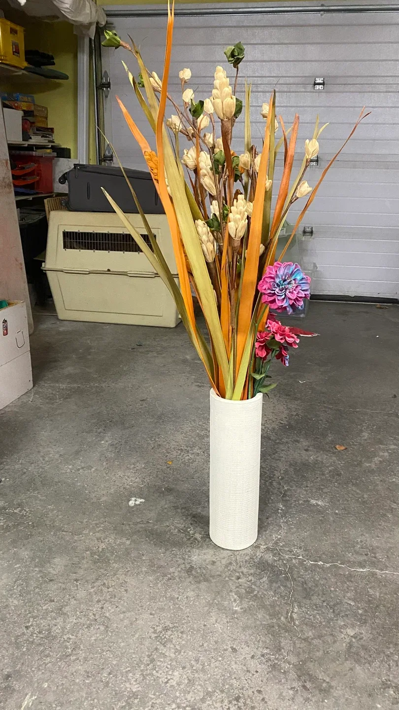 Tall Floral Arrangement in White Vase
