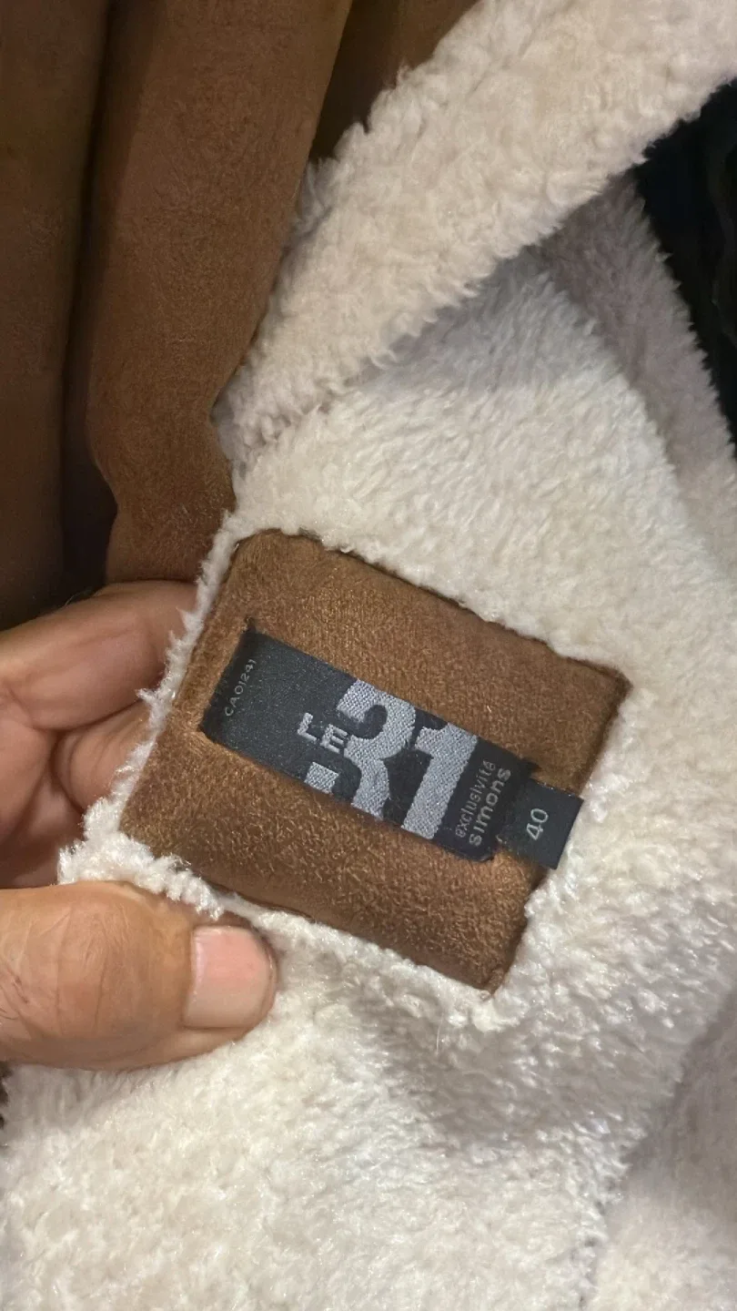LE31 Simons Brown Sherpa-Lined Coat Size 40 image indicator(2)