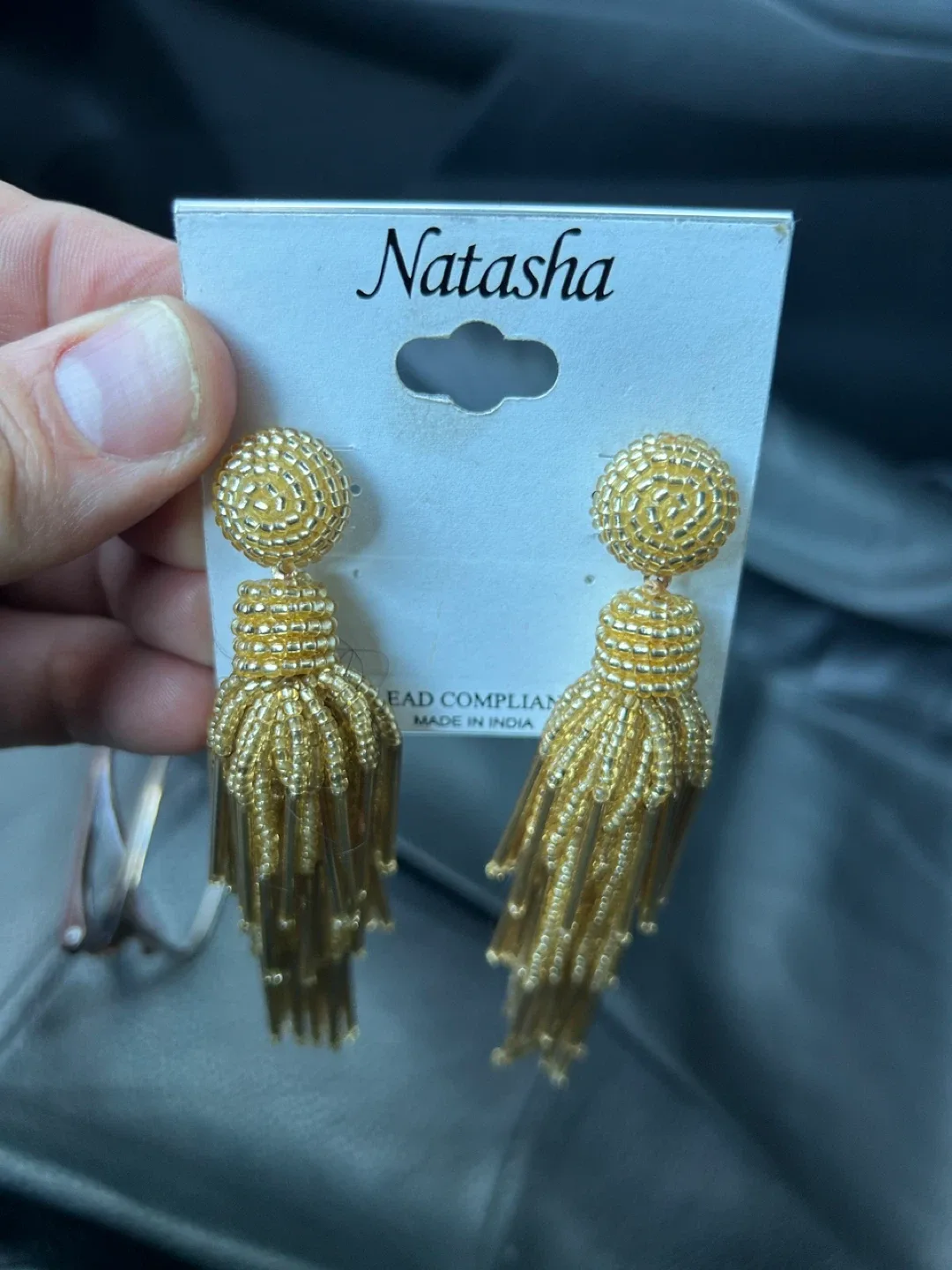 Natasha Gold Tassel Earrings - New on Card