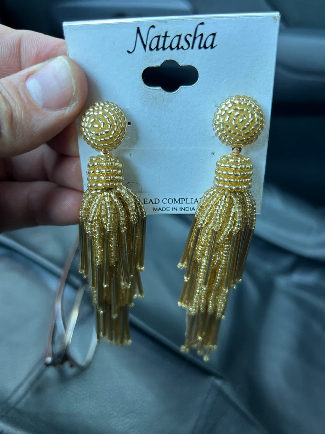 Natasha Gold Tassel Earrings - New on Card - photo 2