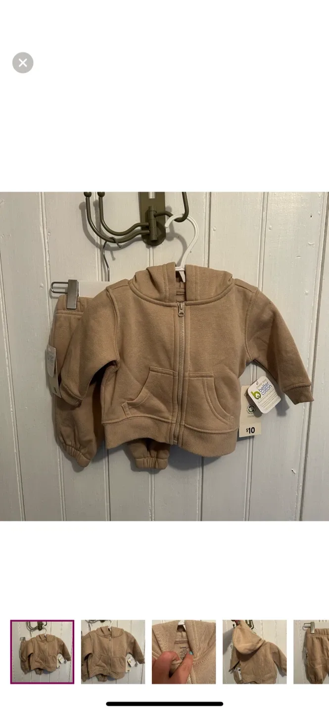 New George 0-3M Baby Hoodie & Pants Set