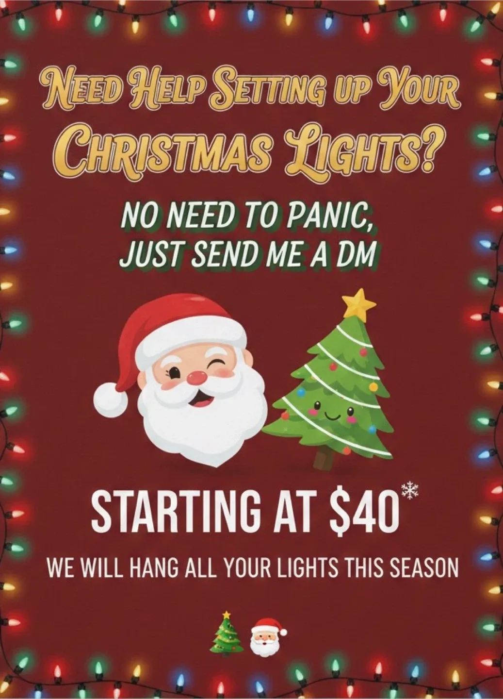 Hanging Christmas lights