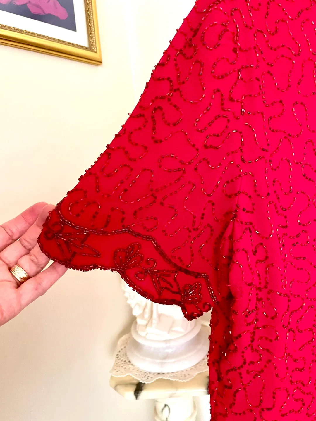 Red Beaded Blouse - Size 1X 🎁 🌲 image indicator(6)