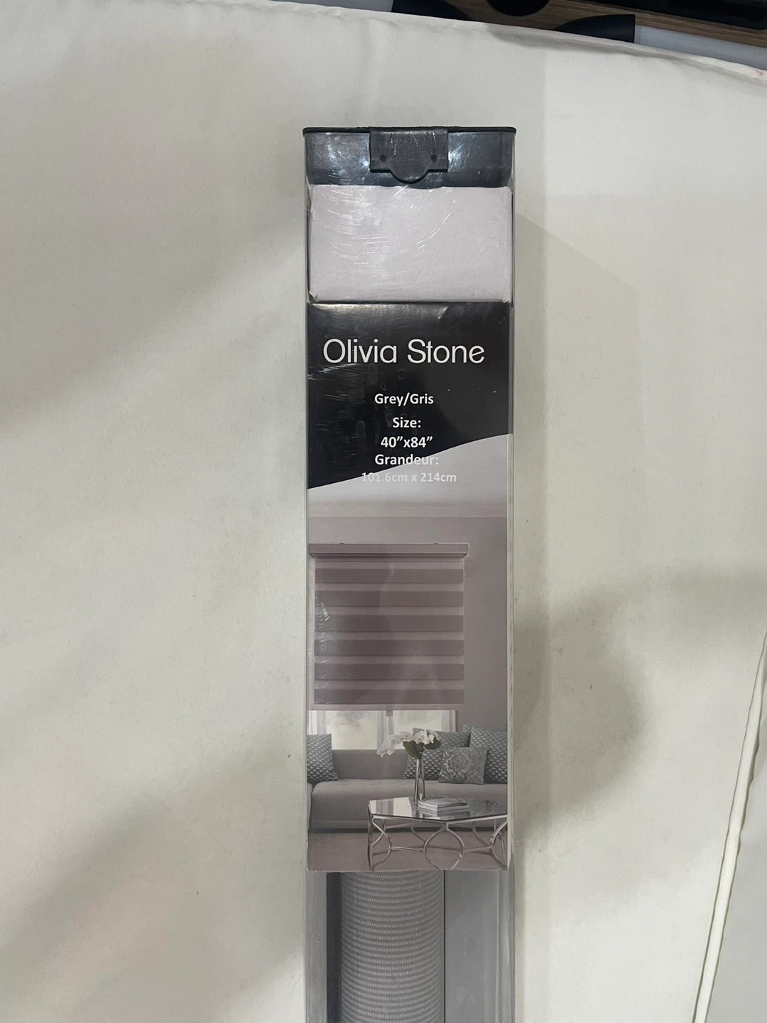New Cordless Window Blind, Grey, 40"x84"
