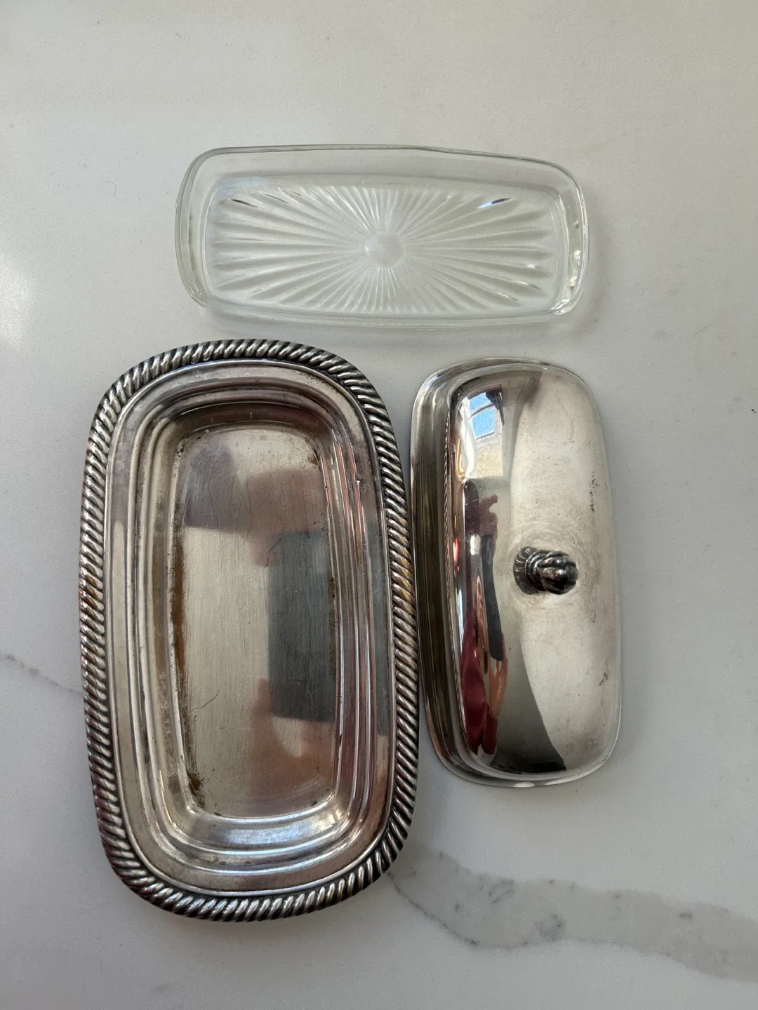 Silver Plated Butter Dish with Lid image indicator(8)