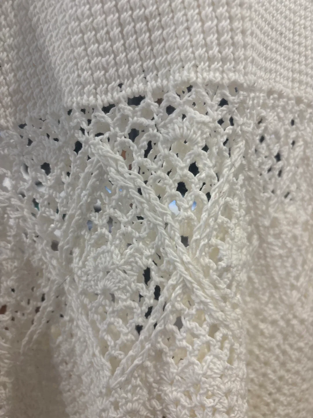 New York & Company White Crochet Dress - Size M image indicator(6)