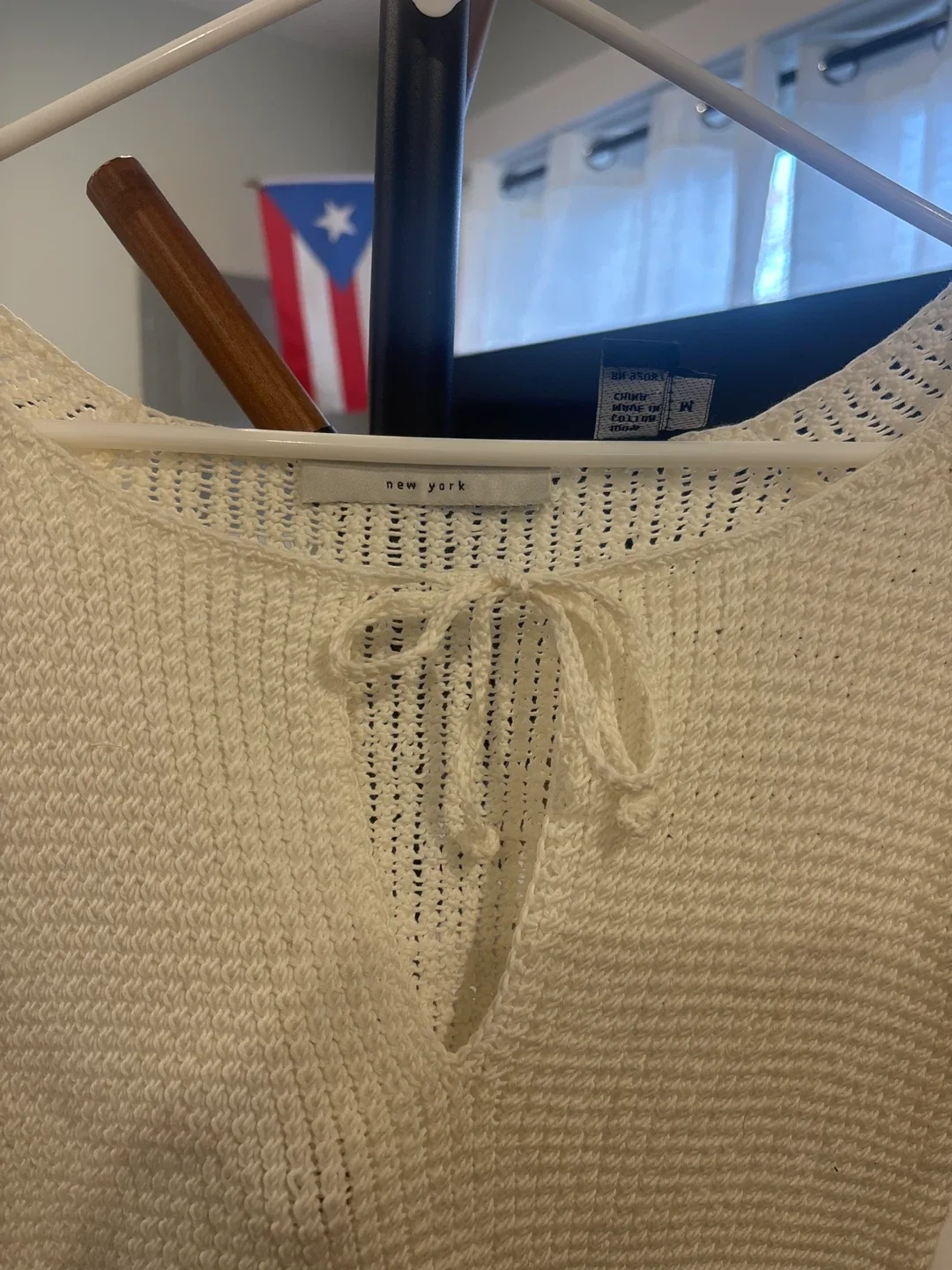 New York & Company White Crochet Dress - Size M image indicator(2)