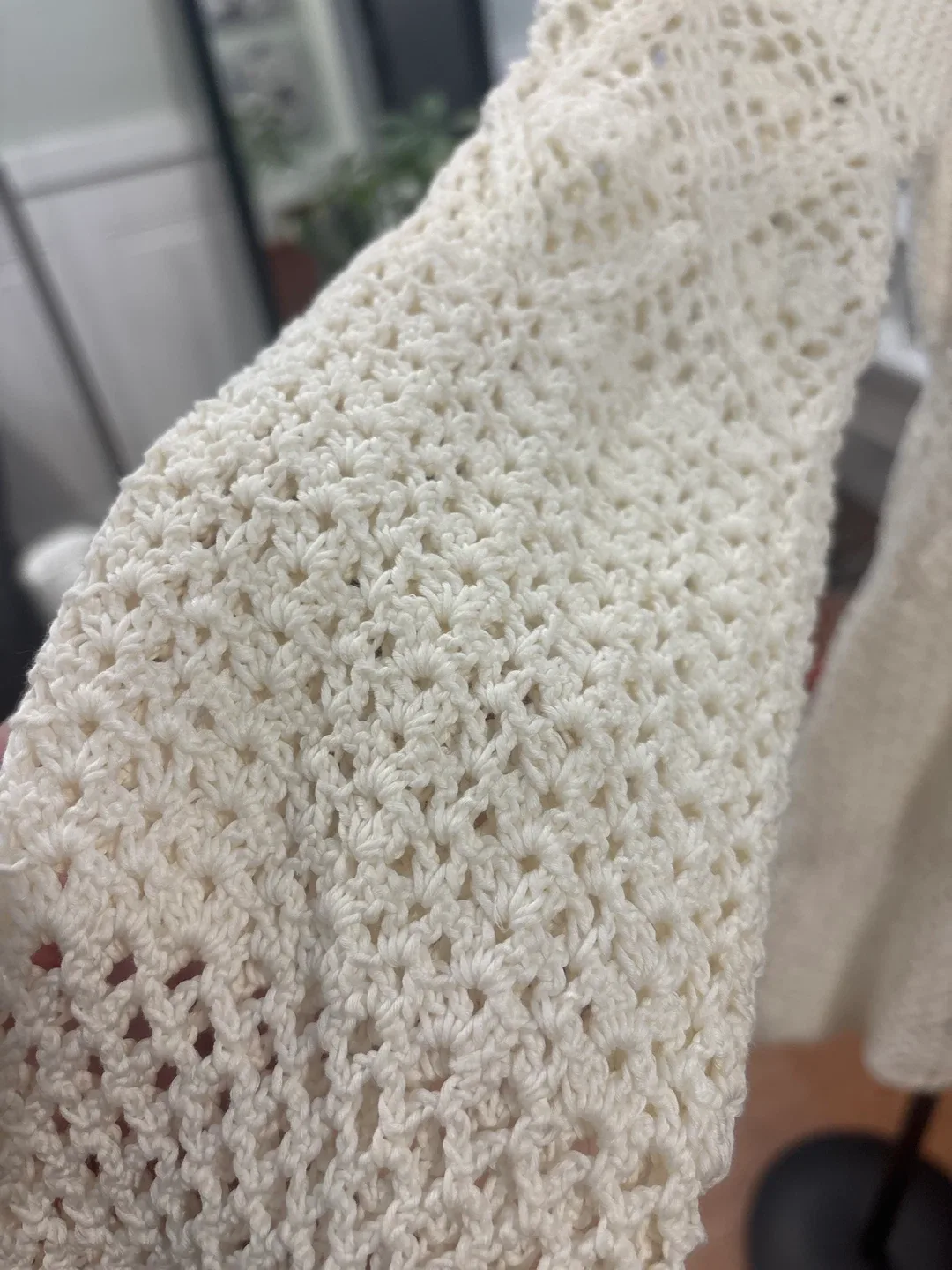 New York & Company White Crochet Dress - Size M image indicator(4)