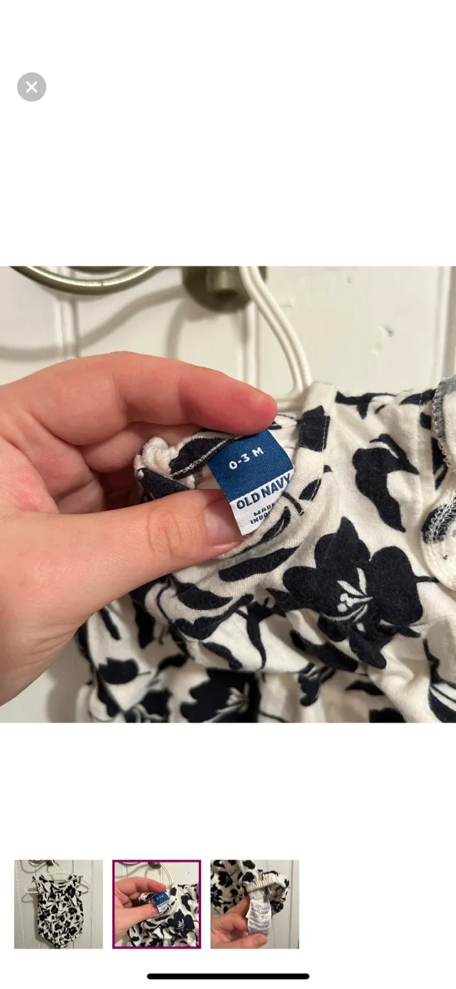 Old Navy 0-3M Floral Romper image indicator(2)