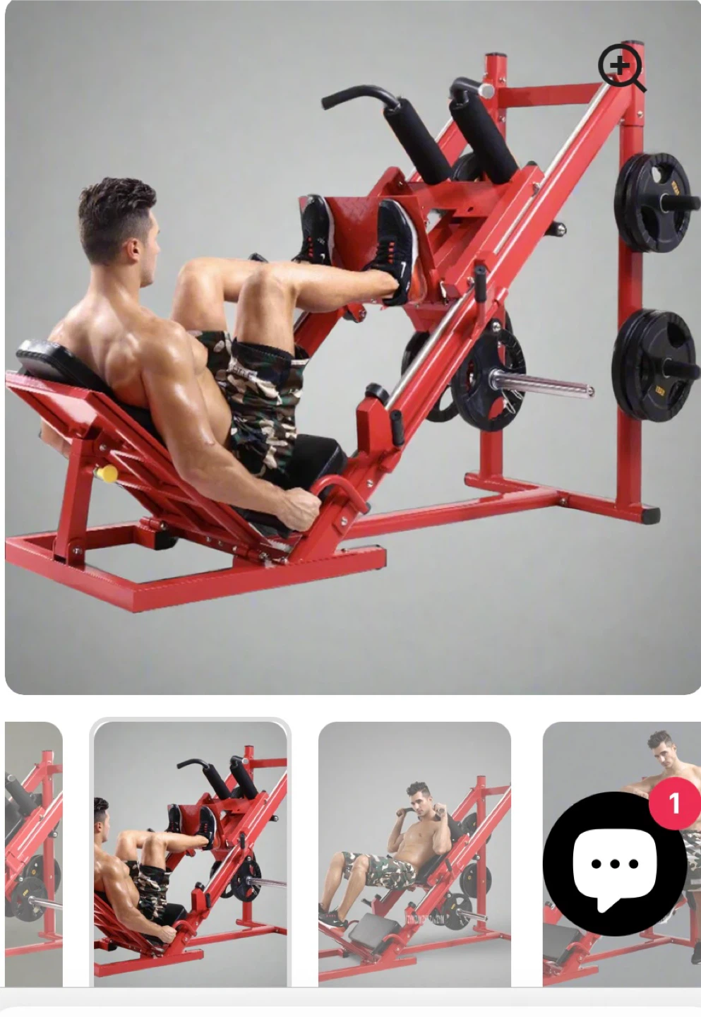 Commercial Squa/ Leg Press Machine w/ 340lbs of weights - photo 2