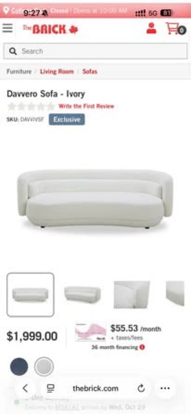 Daverro Ivory Sofa - The Brick