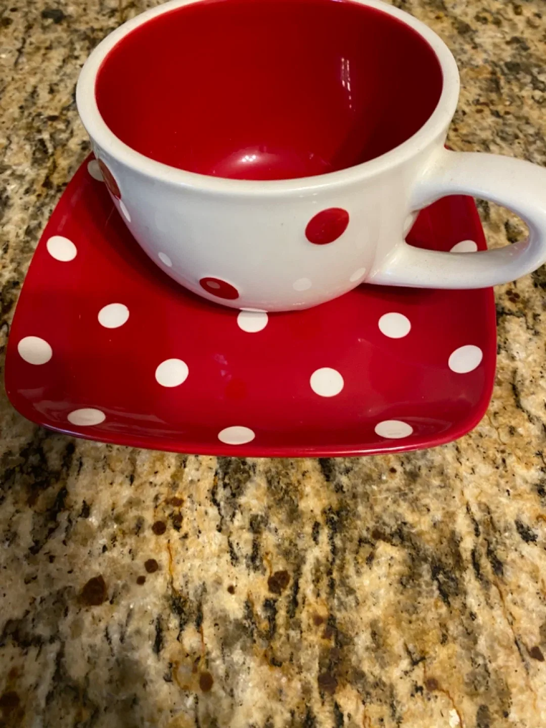 Grace's Pantry Red Polka Dot Cup and Saucer