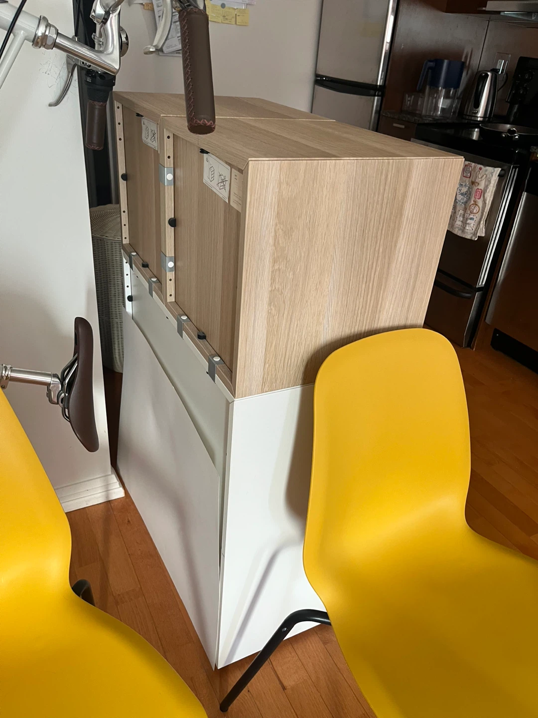 White & Wood Cabinet with Storage - photo 4