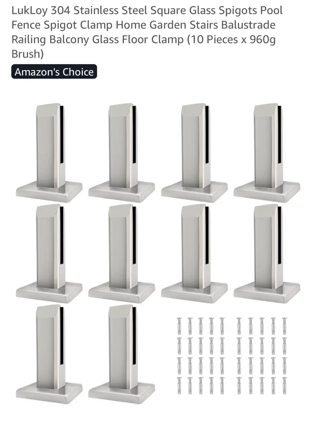 LukLoy 304 Stainless Steel Glass Spigots