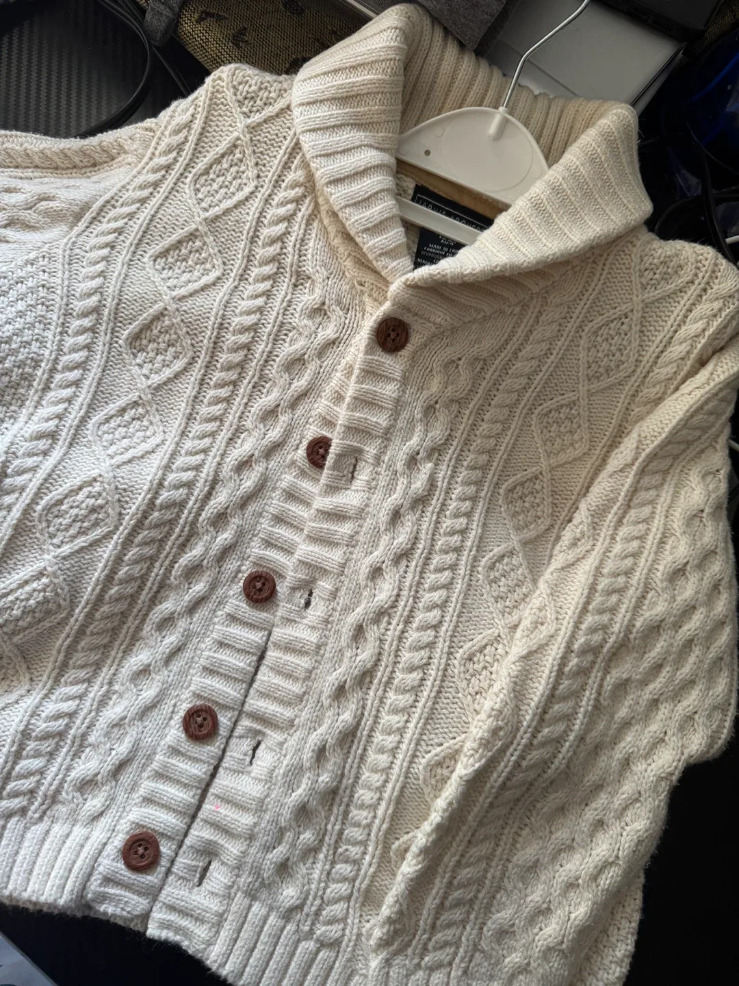 Cream Cable Knit Cardigan
