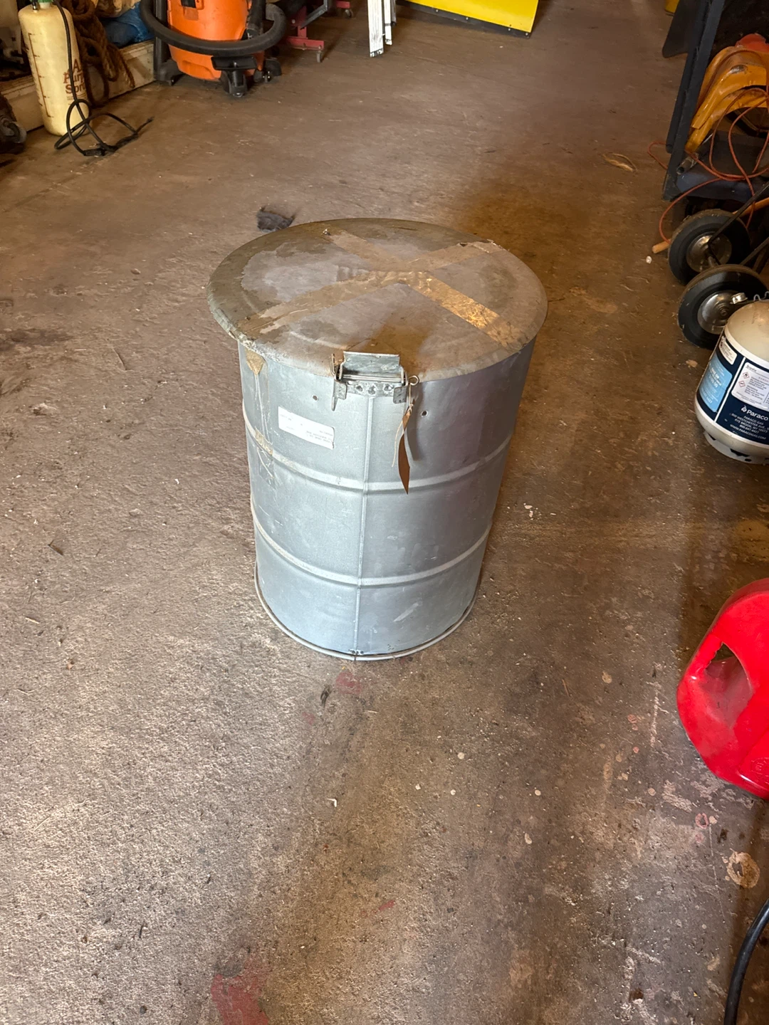 Vintage Galvanized Steel Trash Can - photo 4