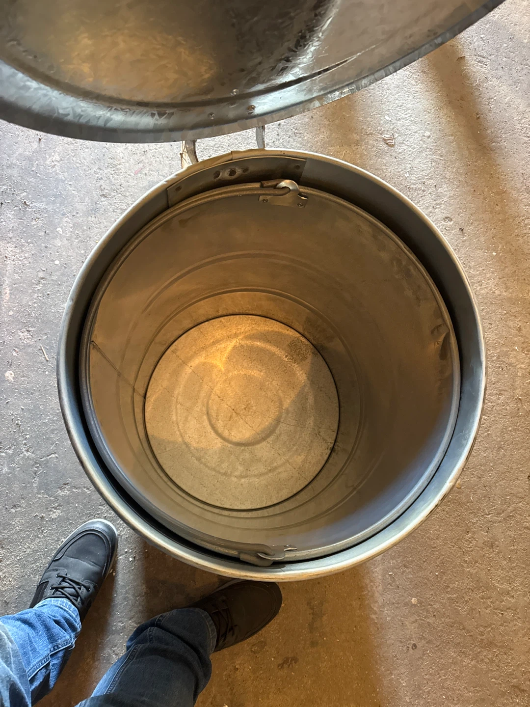 Vintage Galvanized Steel Trash Can - photo 3