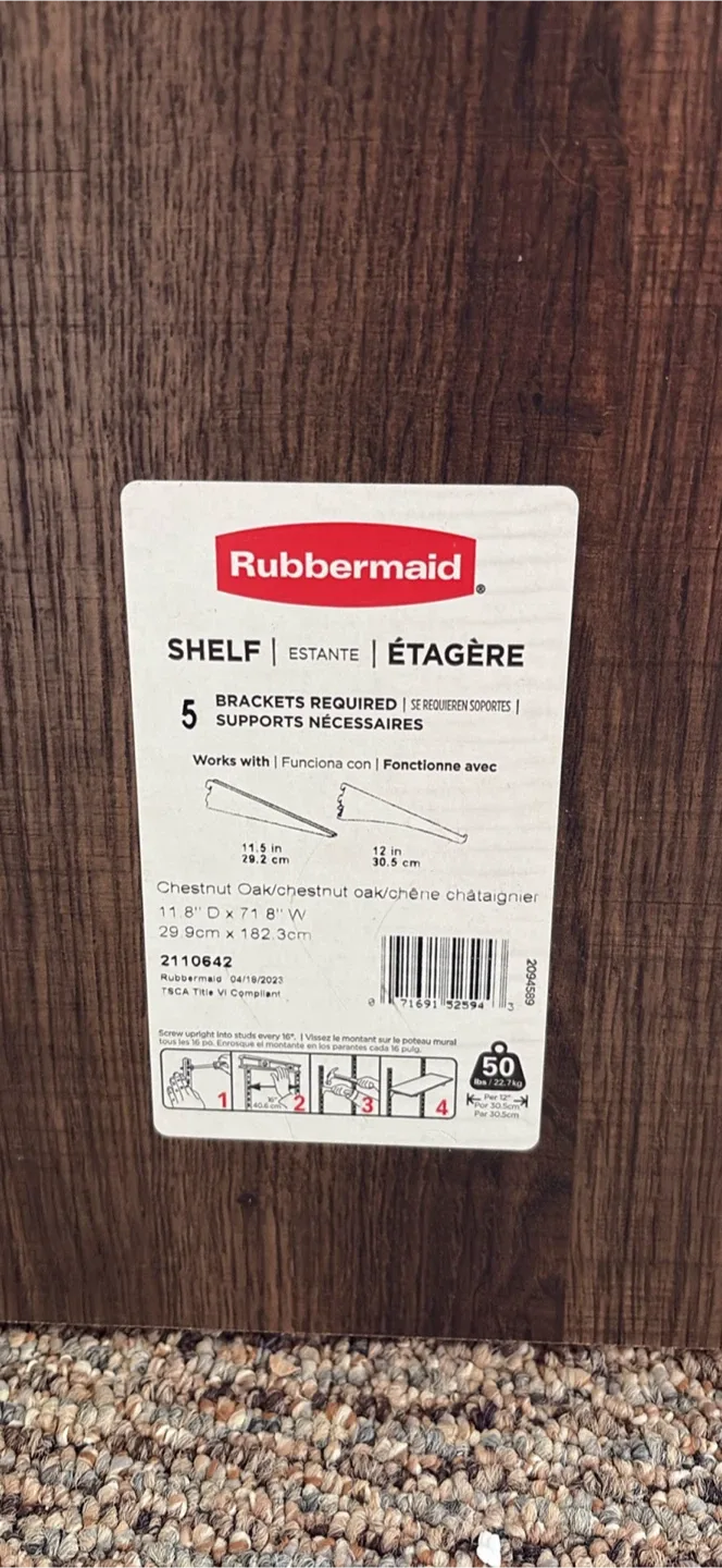 Rubbermaid Chestnut Oak Shelf image indicator(2)