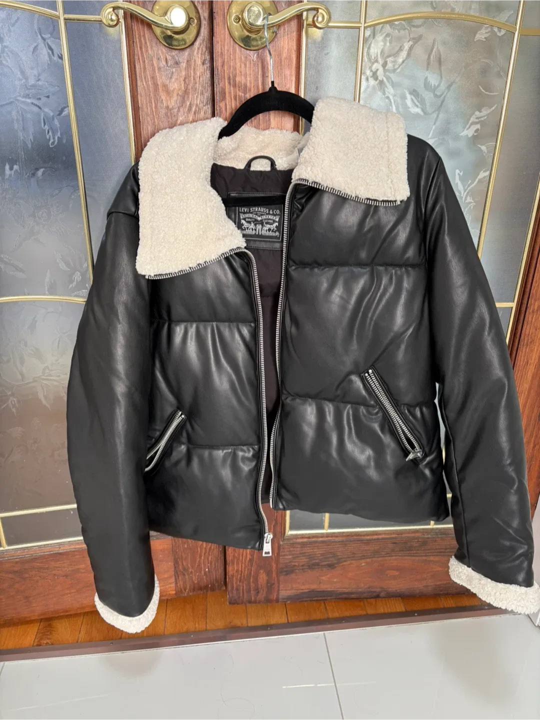 Levi's Faux Leather Puffer Jacket, Black