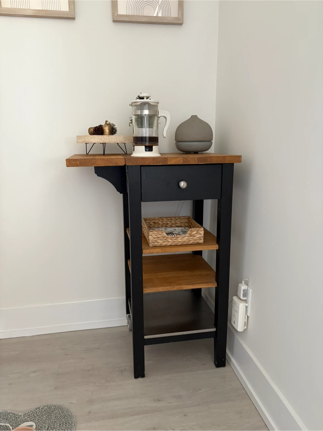 IKEA butcher block bar cart