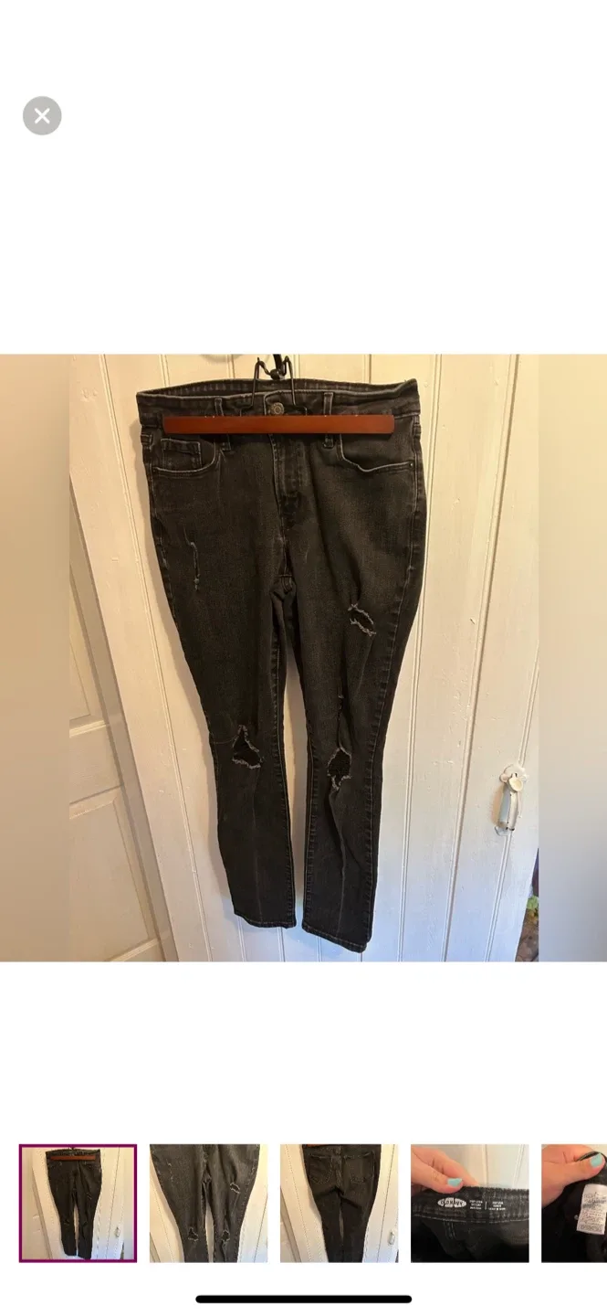 Old Navy Distressed Black Jeans - Size 8