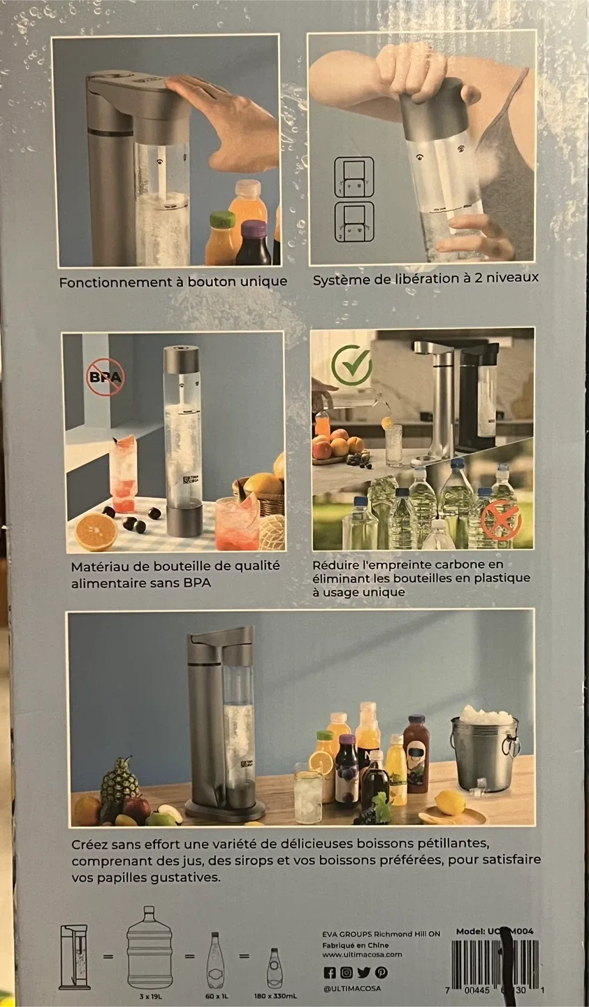 Ultima Cosa Presto Frizzante Soda Maker - Silver image indicator(2)