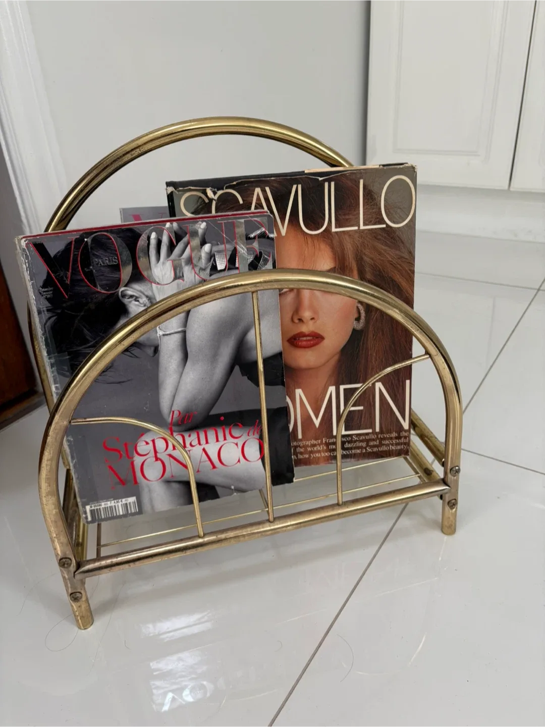 Gold Metal Magazine Rack