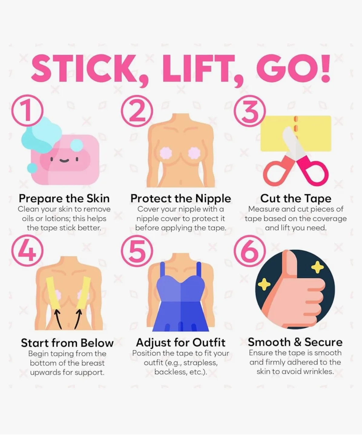 Brand NEW Rolls of Boob Tape & Reusable Flower Nipple Covers image indicator(6)