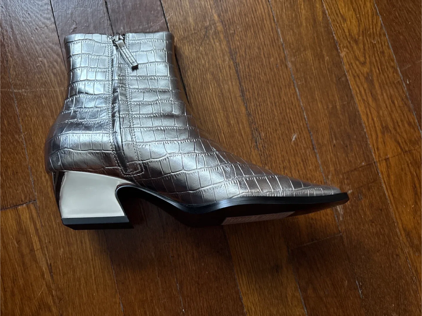 Kat Maconie Amari Silver Croc Ankle Boots - Size 37 image indicator(2)