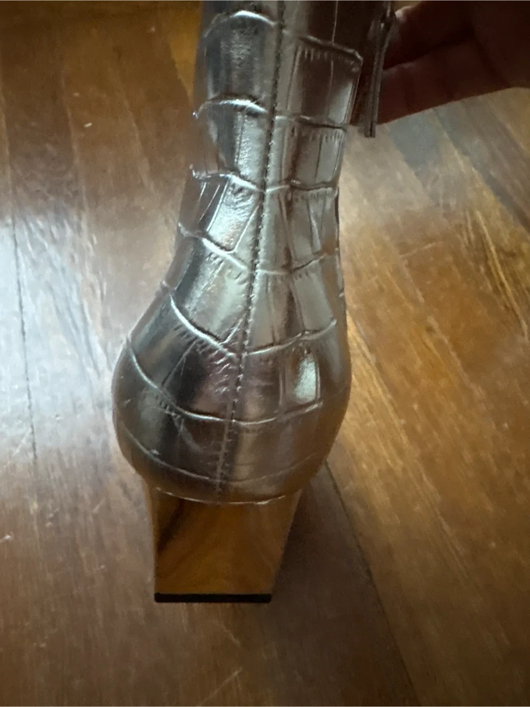 Kat Maconie Amari Silver Croc Ankle Boots - Size 37 image indicator(5)