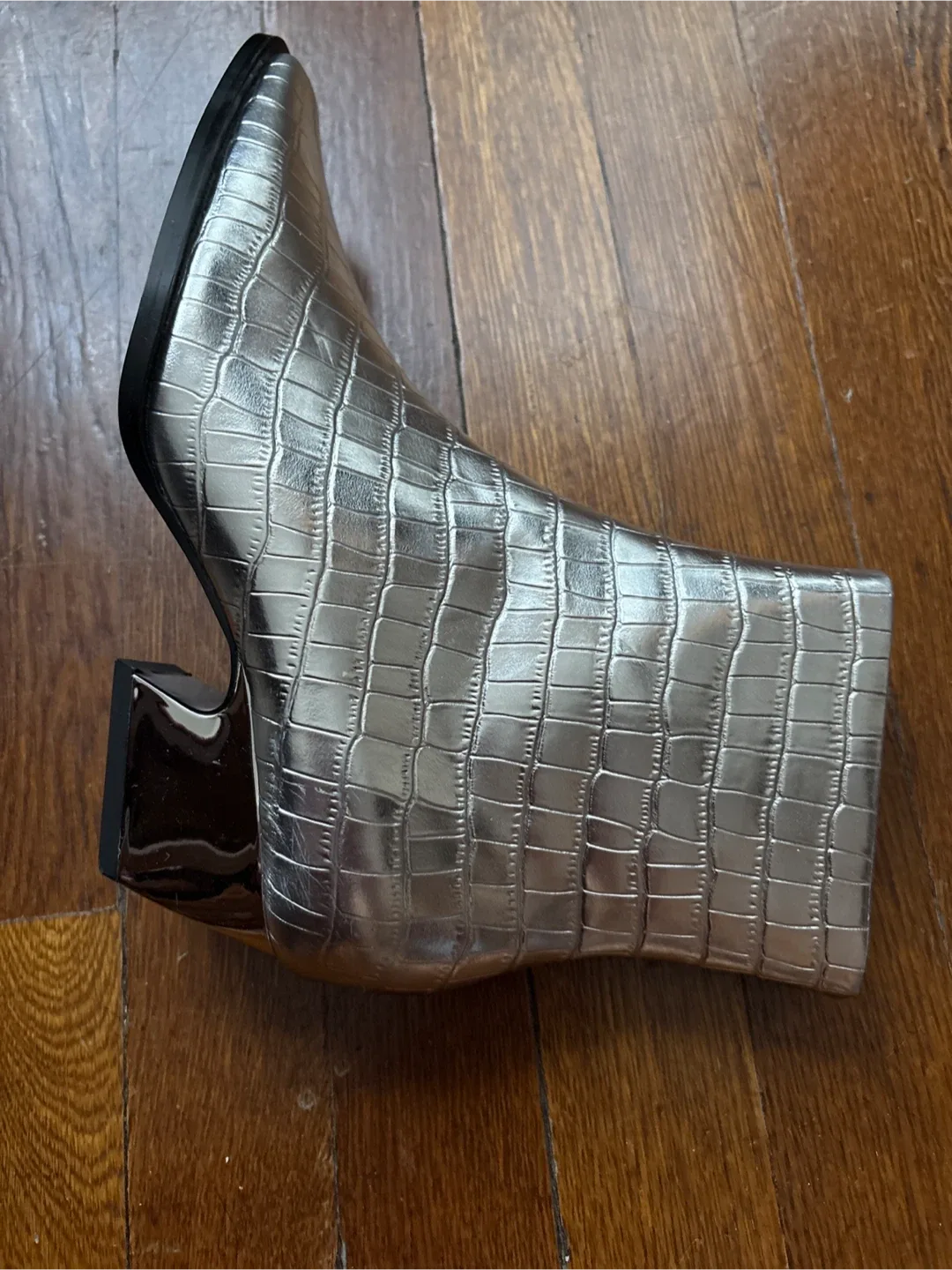 Kat Maconie Amari Silver Croc Ankle Boots - Size 37 image indicator(4)