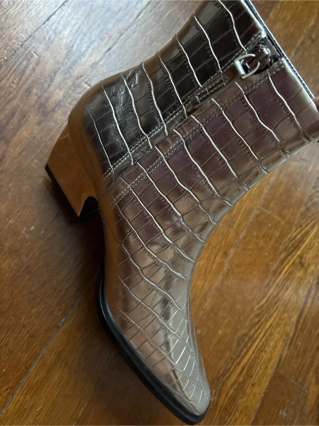 Kat Maconie Amari Silver Croc Ankle Boots - Size 37 image indicator(6)