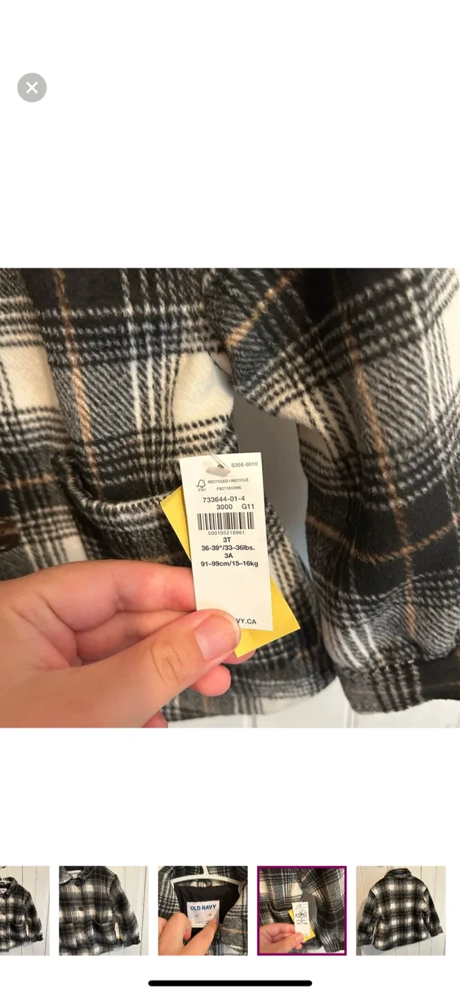 Old Navy Plaid Jacket - Size 3T image indicator(4)