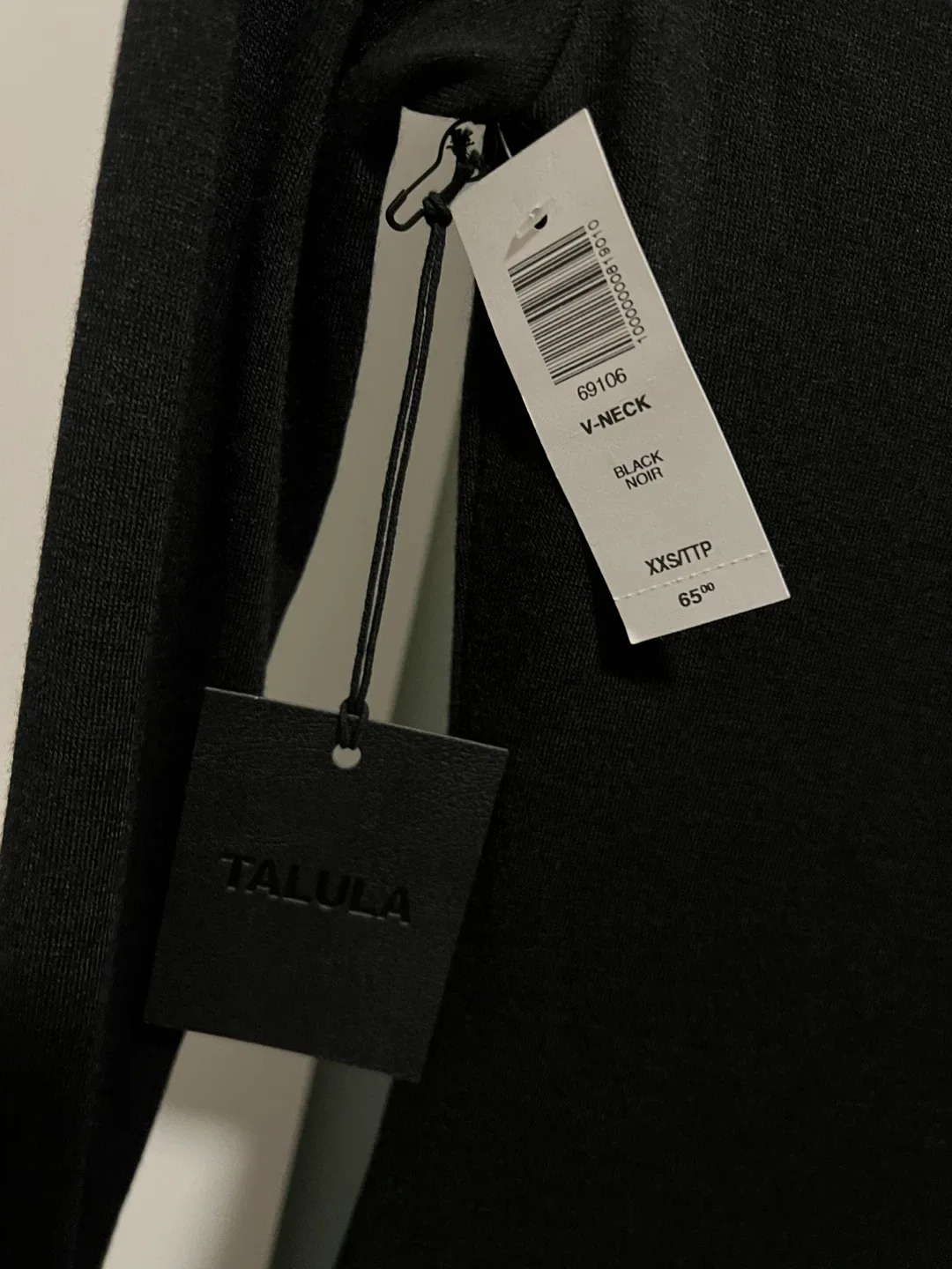 Brand new with tags: Aritzia Talula Black V-Neck Dress XXS image indicator(2)