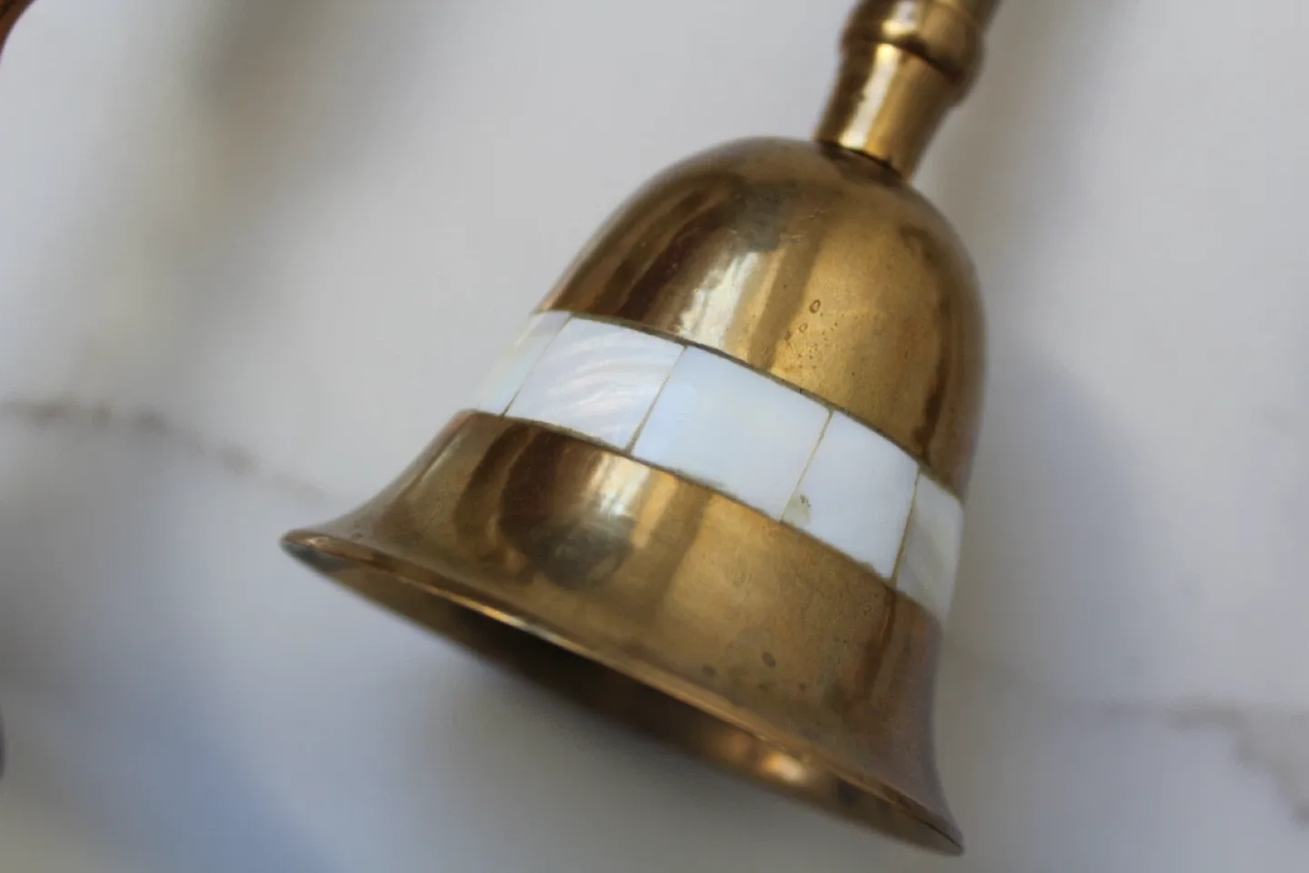 Brass Hand Bell with Mother of Pearl Inlay image indicator(2)