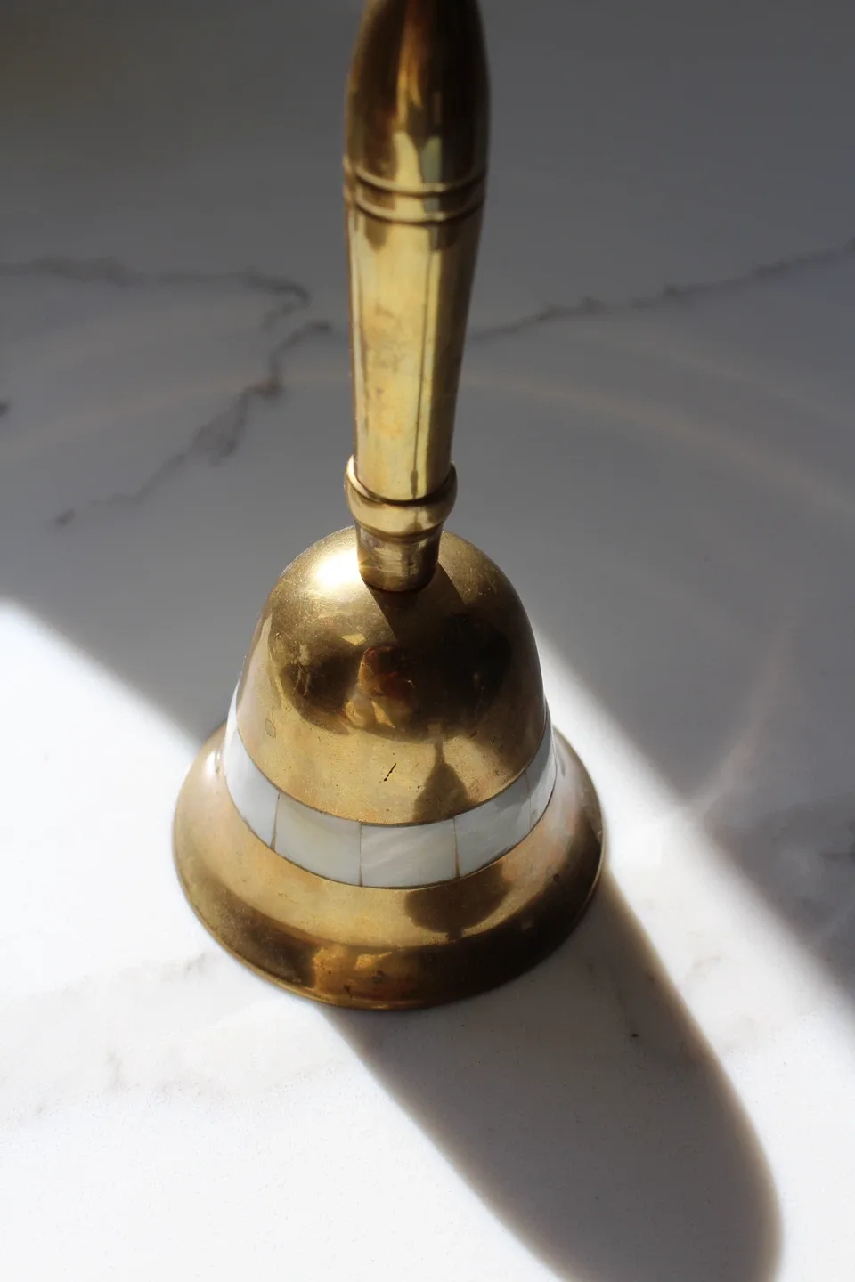 Brass Hand Bell with Mother of Pearl Inlay image indicator(3)