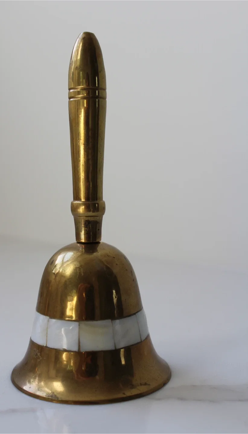 Brass Hand Bell with Mother of Pearl Inlay image indicator(5)