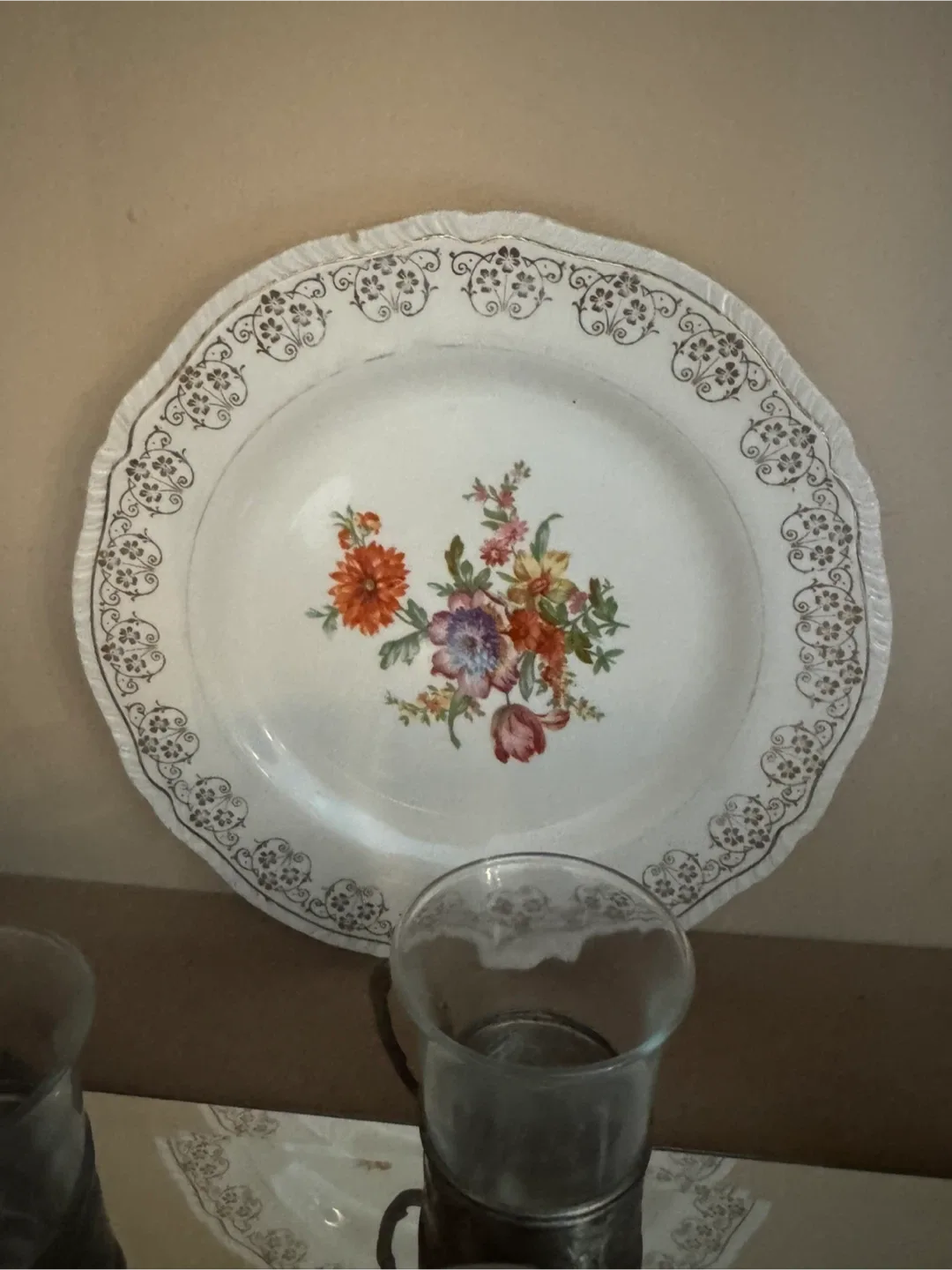 Vintage Floral Decorative Plate