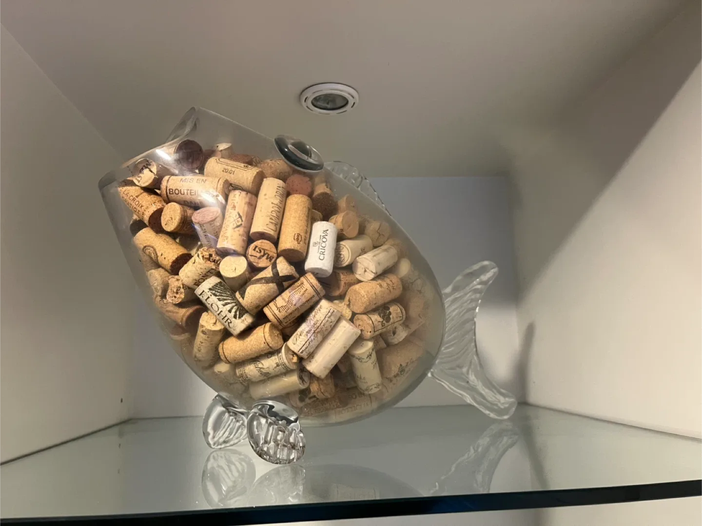 Glass Fish Cork Holder