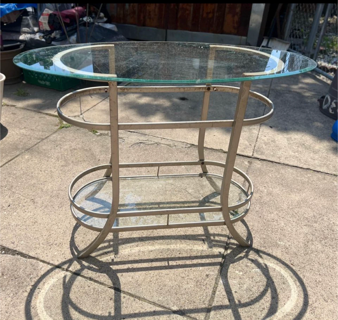 Glass Top Oval Side Table - photo 5