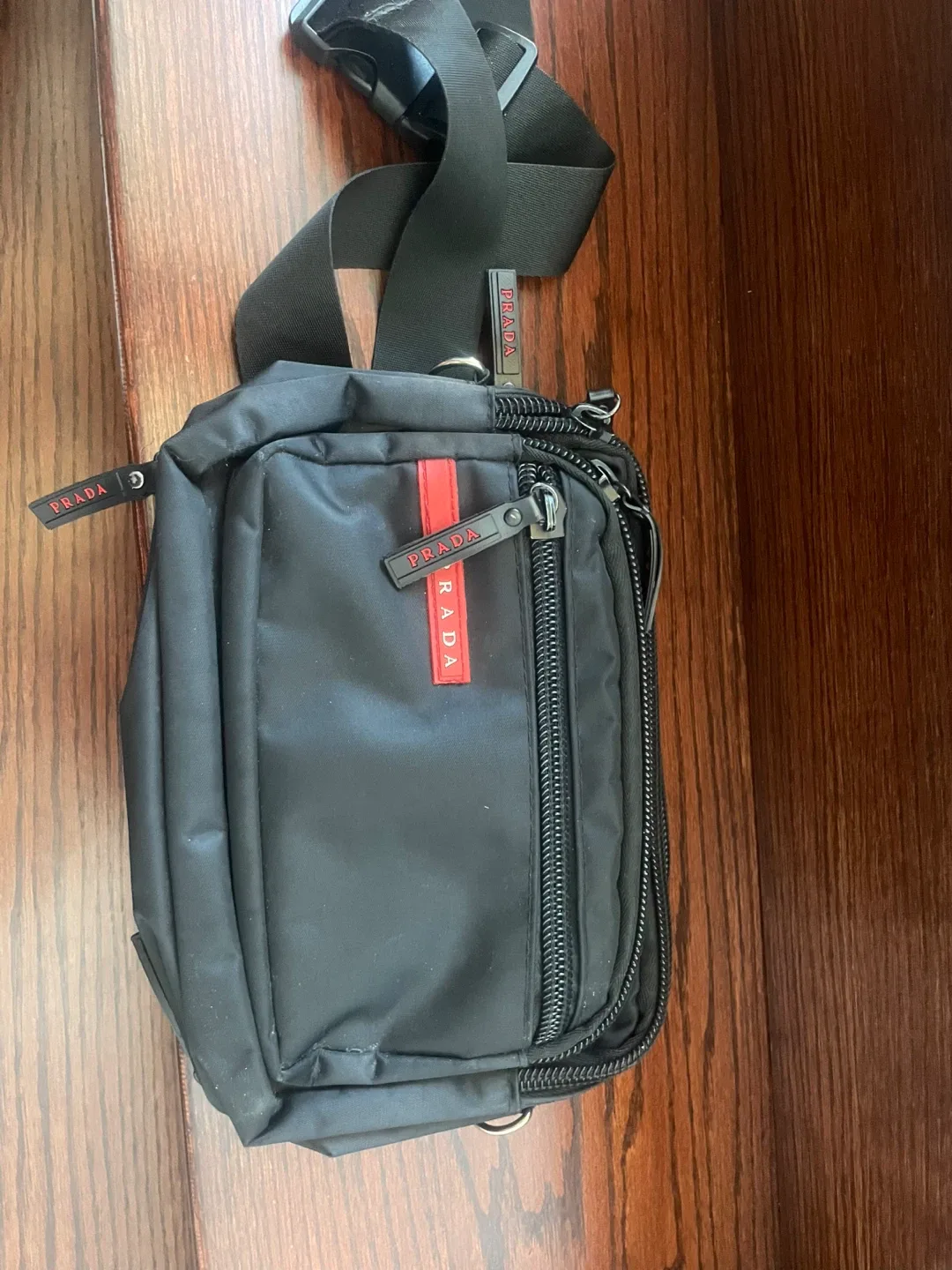 Unisex Prada Black Crossbody Bag