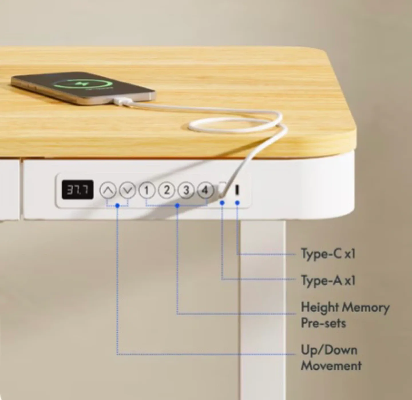 Adjustable Height Standing Desk image indicator(2)