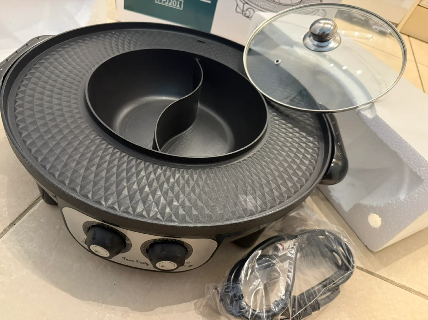 Food Party 2-in-1 Electric Smokeless Grill & Hotpot FPJ201 - photo 5