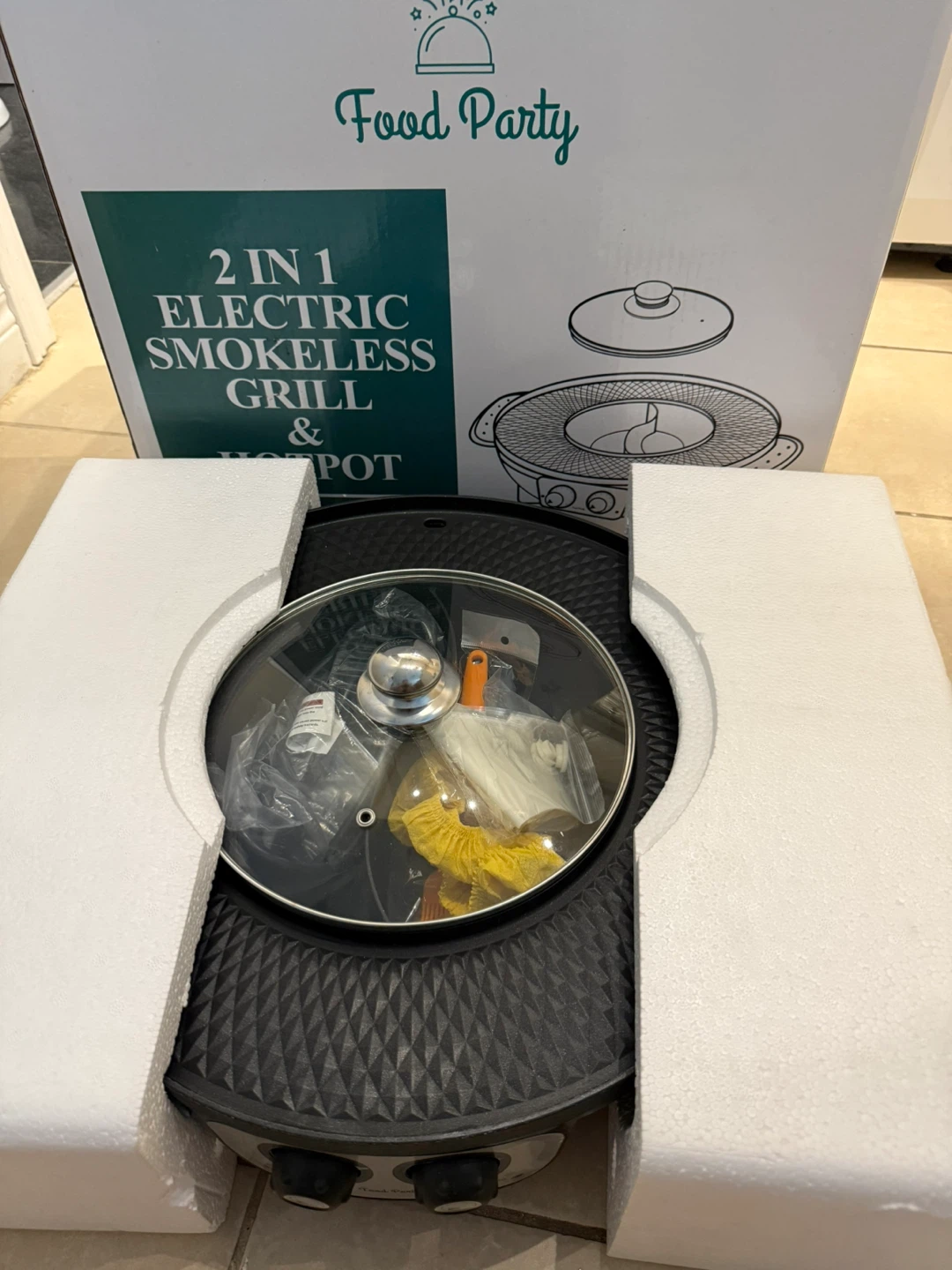 Food Party 2-in-1 Electric Smokeless Grill & Hotpot FPJ201 - photo 4